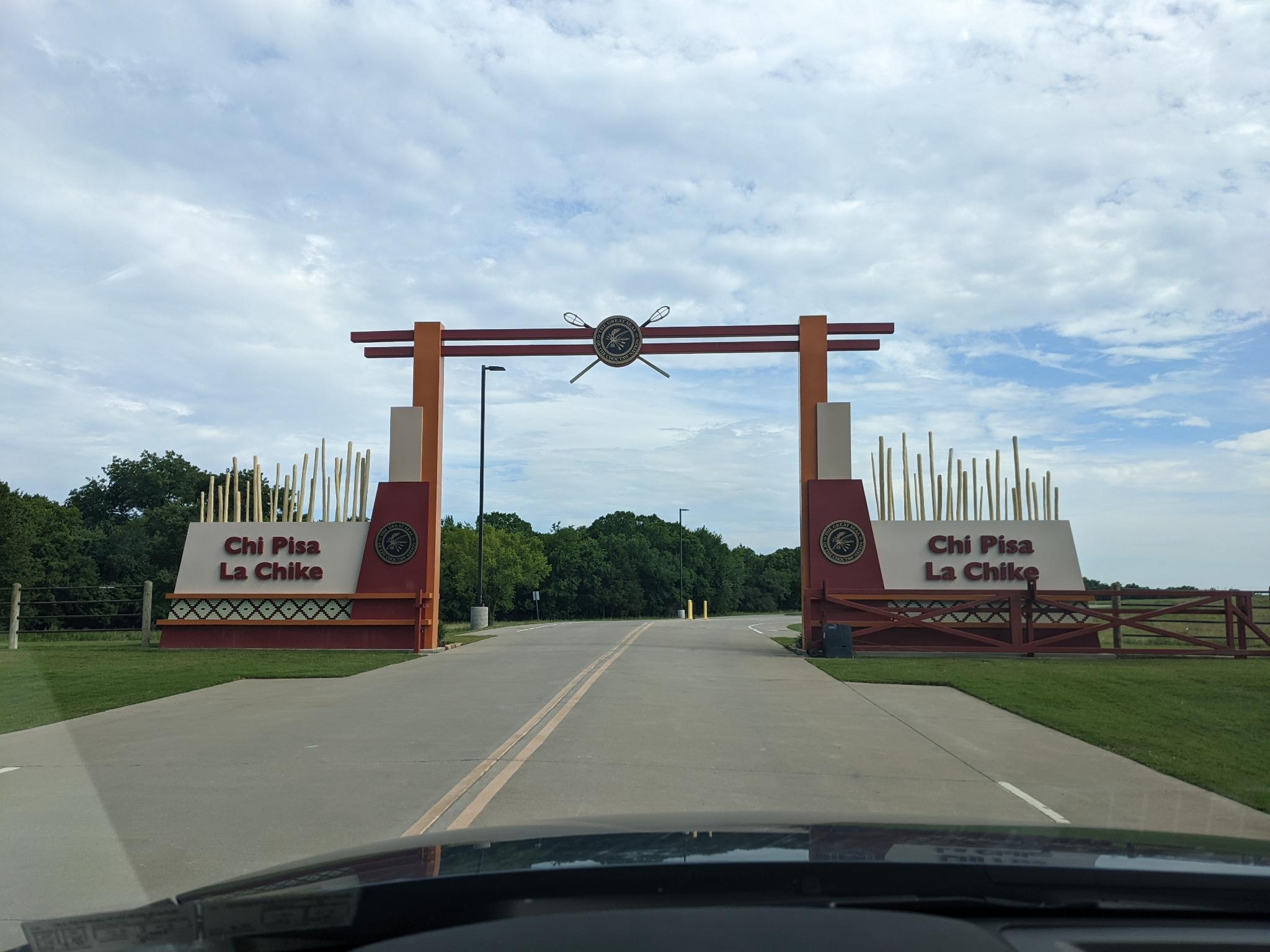 Large entrance gate at Choctaw Cultural Center