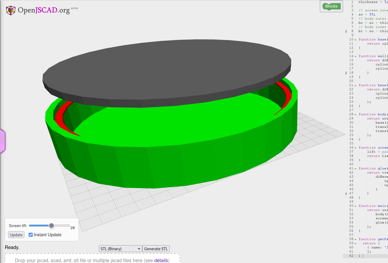 screenshot of 3D model for old Garmin glue construction